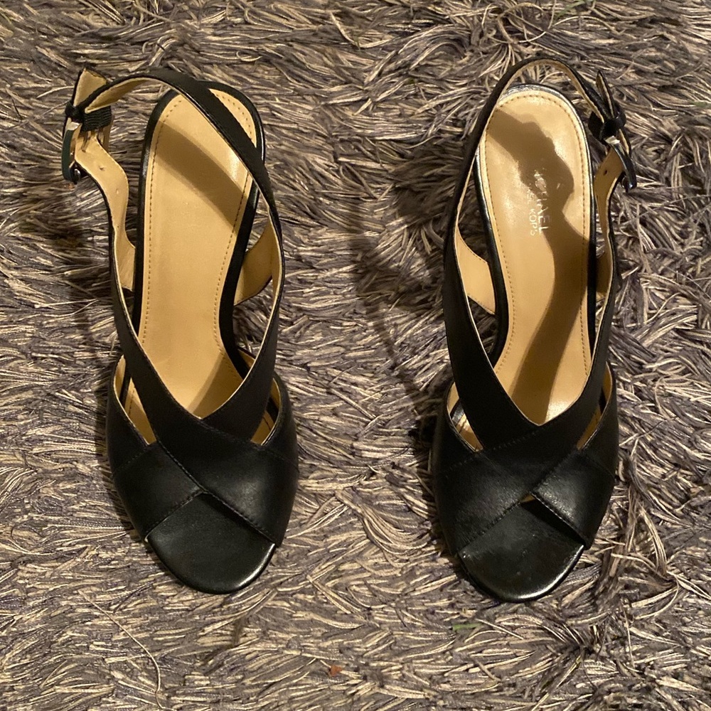 Michael Kors black open toe heel